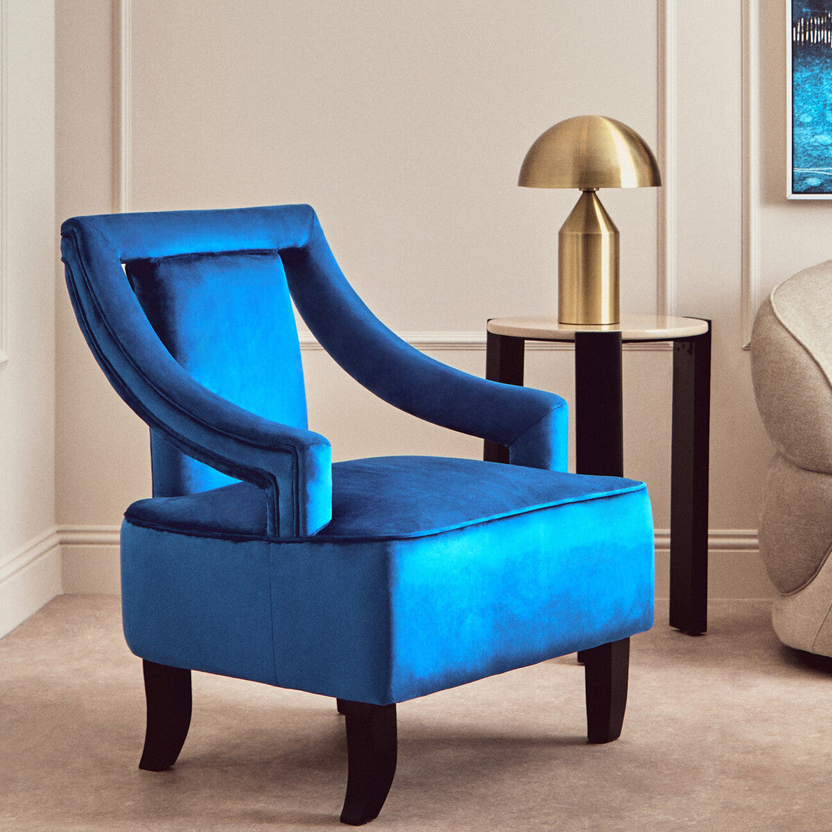 Midnight Blue Velvet Chair