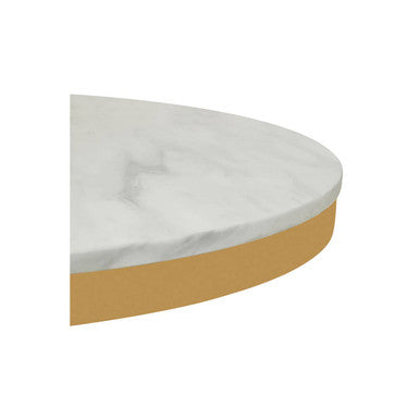 White Marble Round Dining Table with Gold Pedestal Base