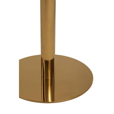 White Marble Round Dining Table with Gold Pedestal Base