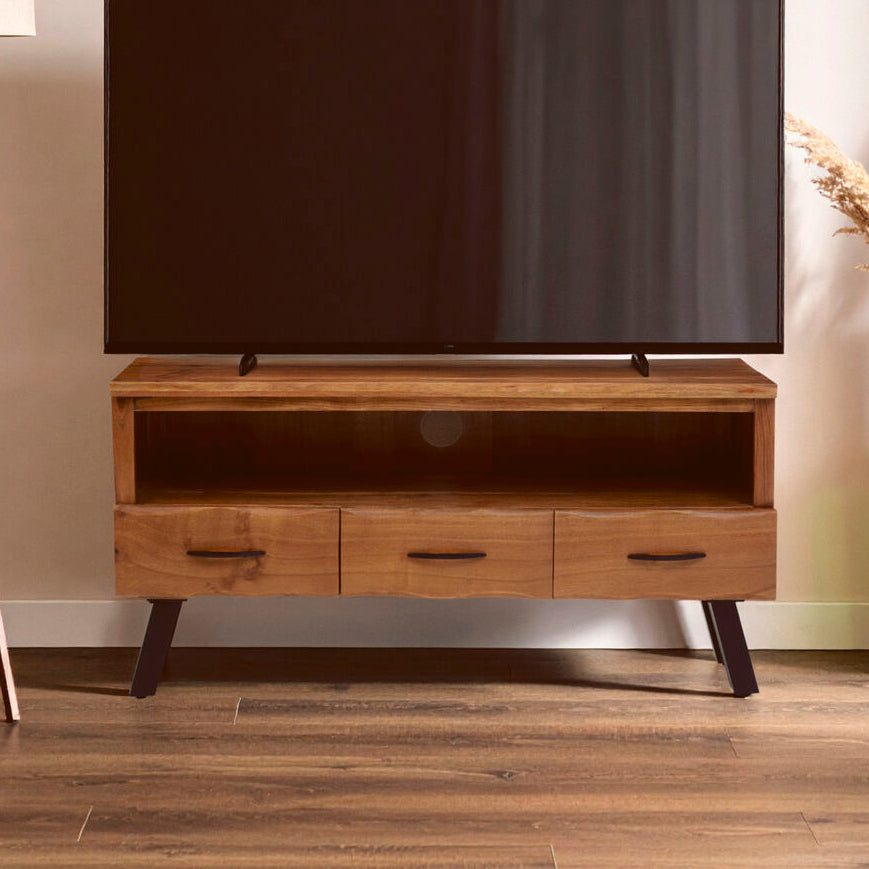 Three Drawer Acacia Media Unit