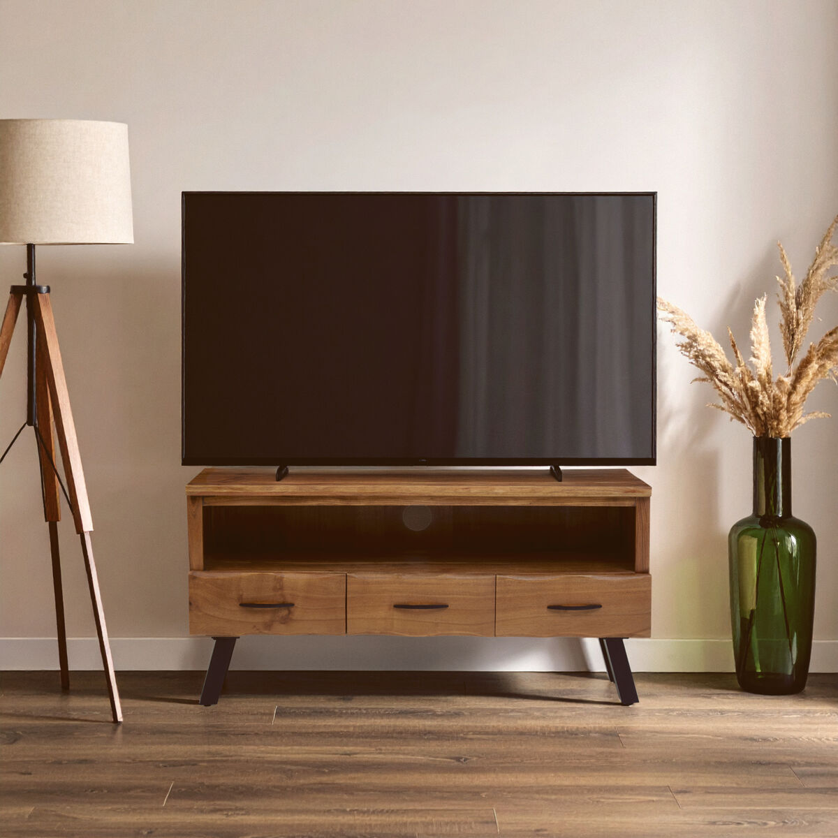 Three Drawer Acacia Media Unit