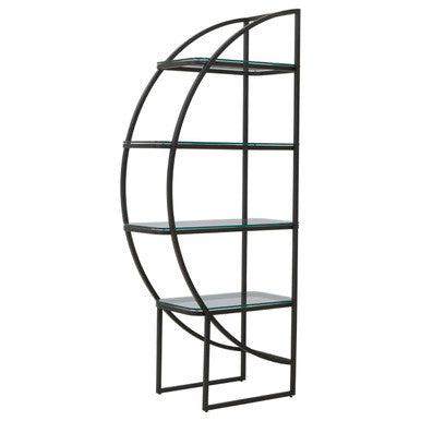 Left Half Moon Black Shelf Unit