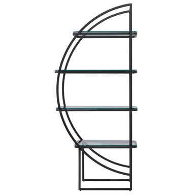 Left Half Moon Black Shelf Unit