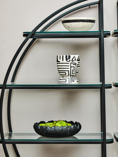 Left Half Moon Black Shelf Unit