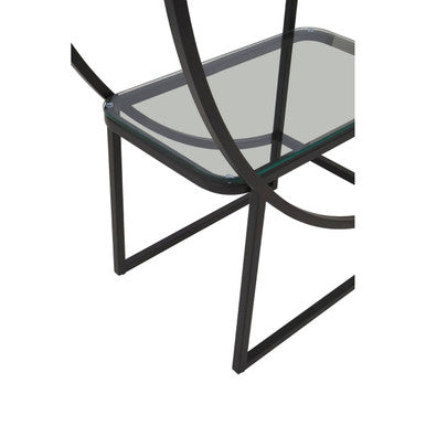 Left Half Moon Black Shelf Unit