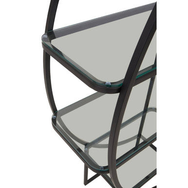 Left Half Moon Black Shelf Unit