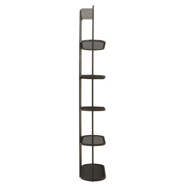 Five Tier Black Glass Shelf Unit