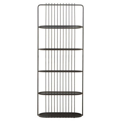 Five Tier Black Glass Shelf Unit