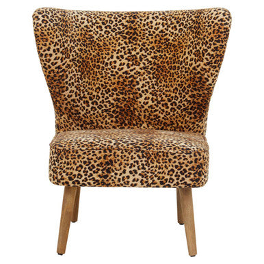 Cefena Leopard Print Velvet Chair