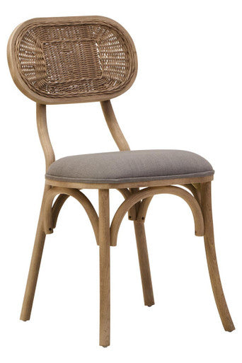 Grey Wash Elm Dining Chair with Cane Back