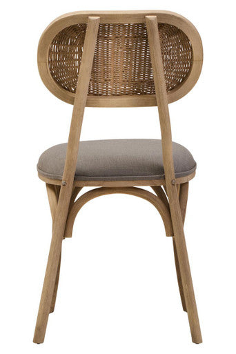 Grey Wash Elm Dining Chair with Cane Back