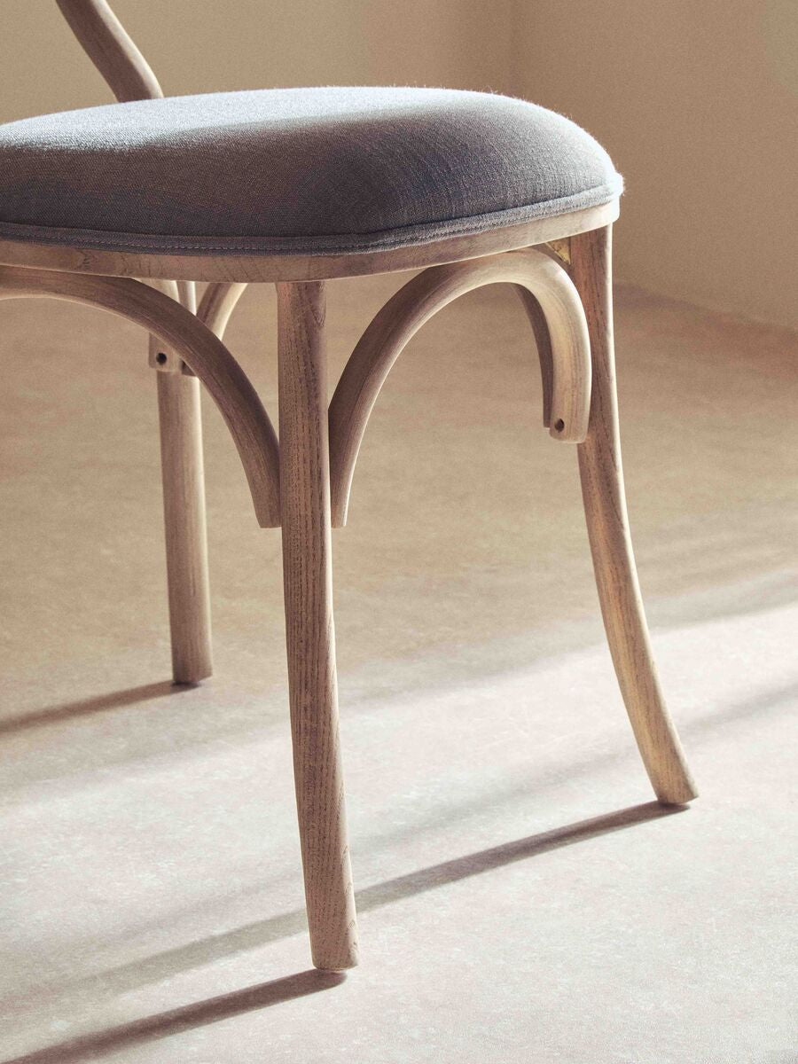 Grey Wash Elm Dining Chair with Cane Back