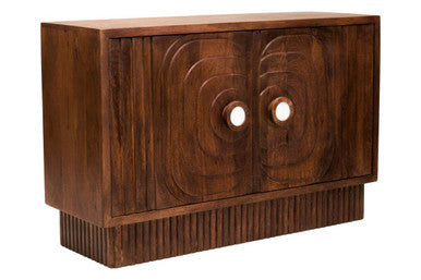 Two Door Mango Wood Carved Sideboard