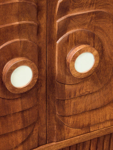 Two Door Mango Wood Carved Sideboard
