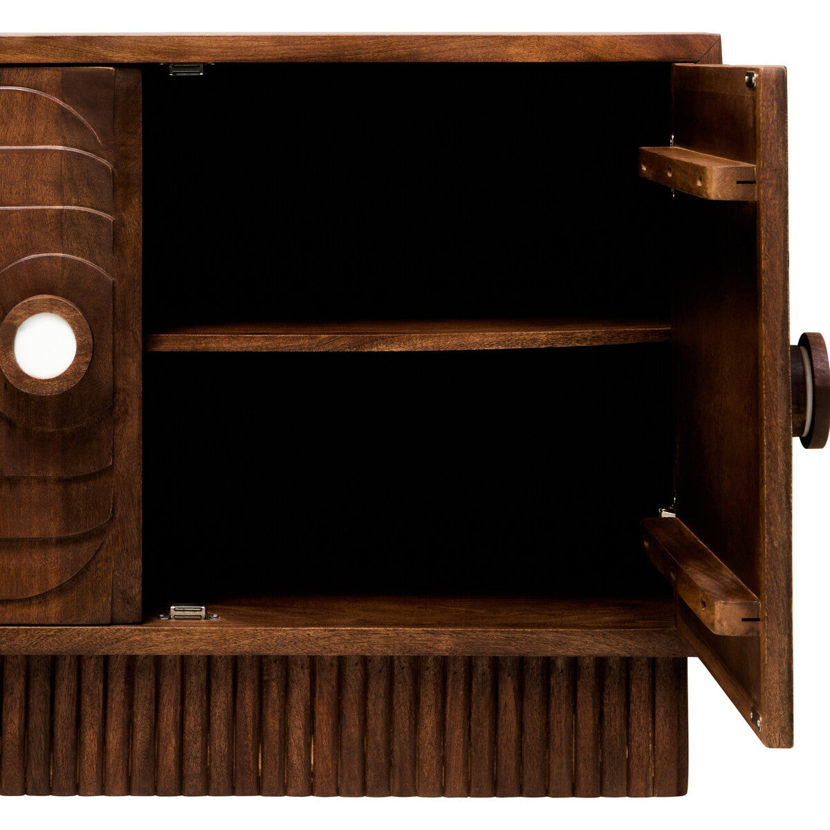 Two Door Mango Wood Carved Sideboard