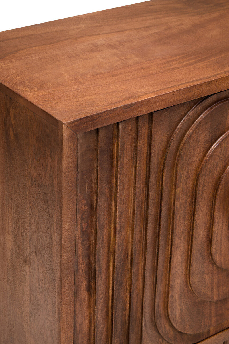 Two Door Mango Wood Carved Sideboard