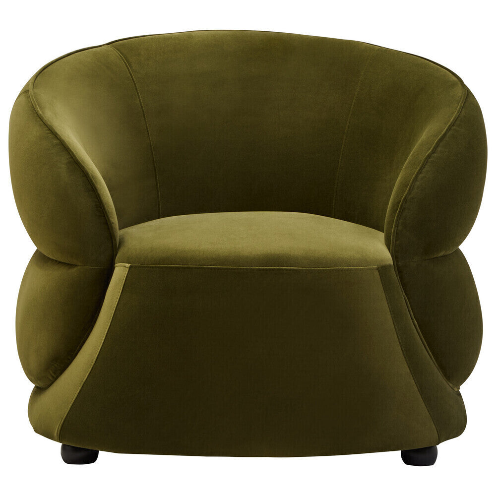 Forest Green Curved Velvet Chair