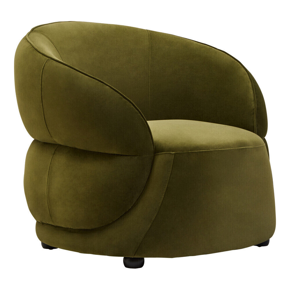 Forest Green Curved Velvet Chair