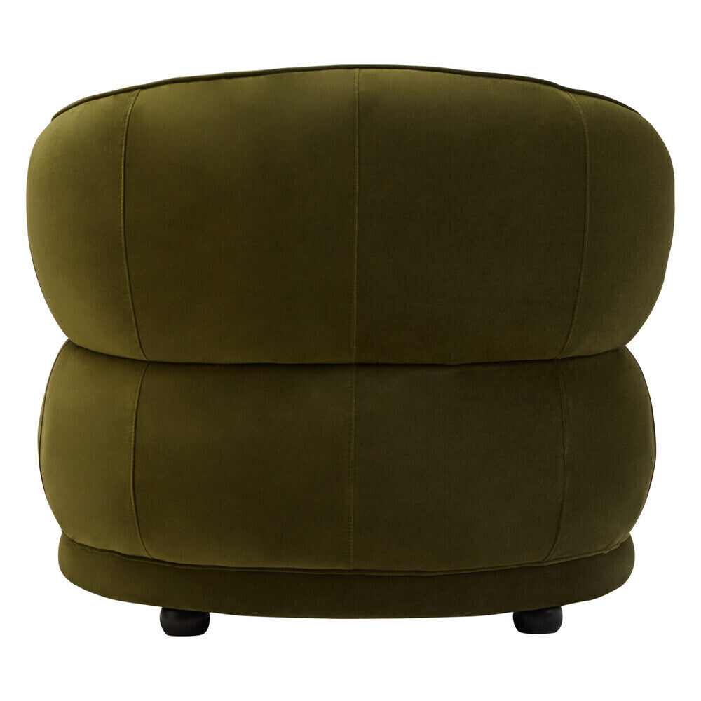 Forest Green Curved Velvet Chair
