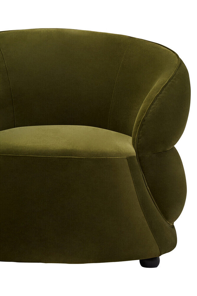 Forest Green Curved Velvet Chair