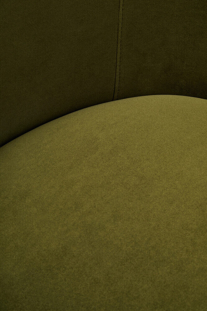 Forest Green Curved Velvet Chair