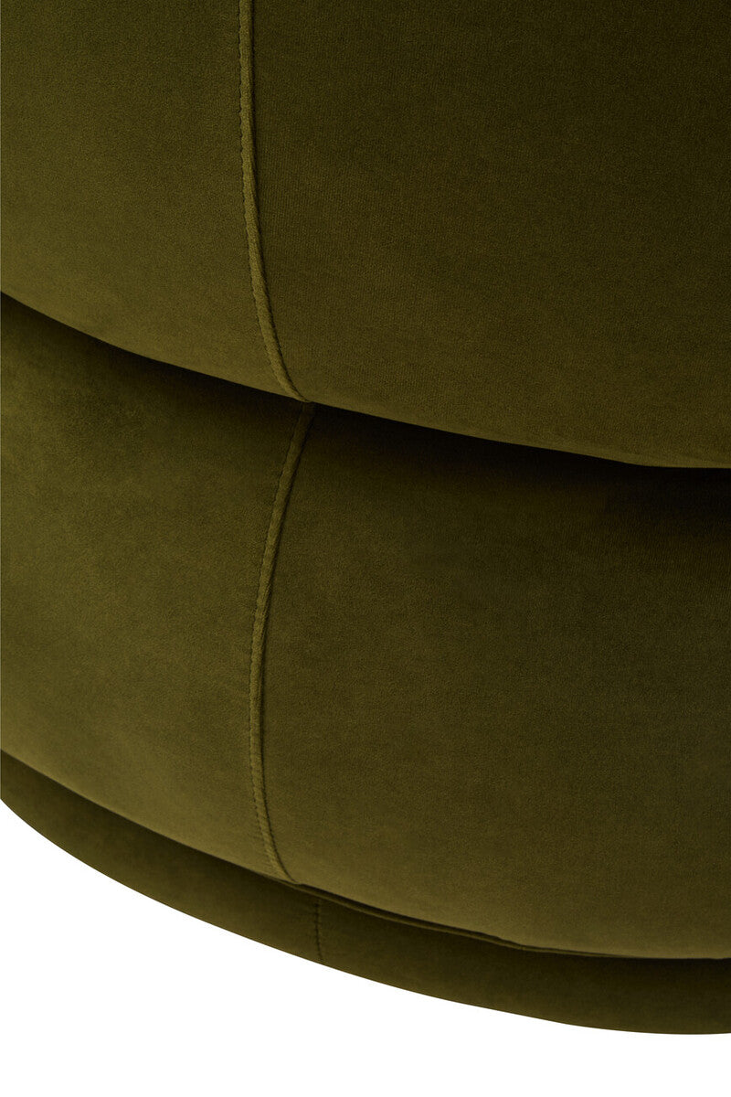 Forest Green Curved Velvet Chair