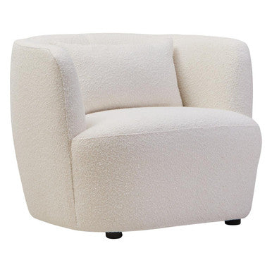 Textured Cream Curved Chair with Black Frame