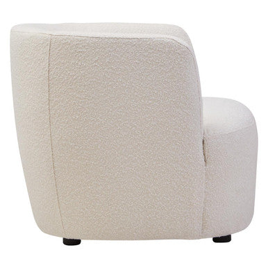 Textured Cream Curved Chair with Black Frame