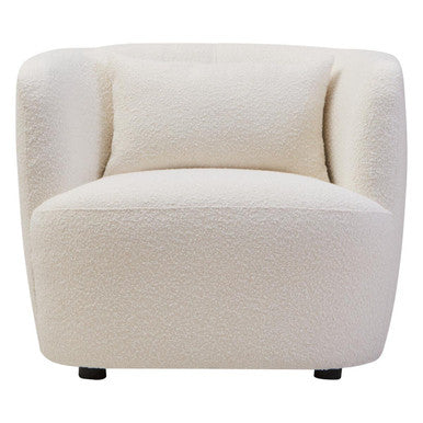 Textured Cream Curved Chair with Black Frame