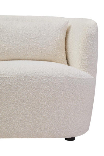 Textured Cream Curved Chair with Black Frame