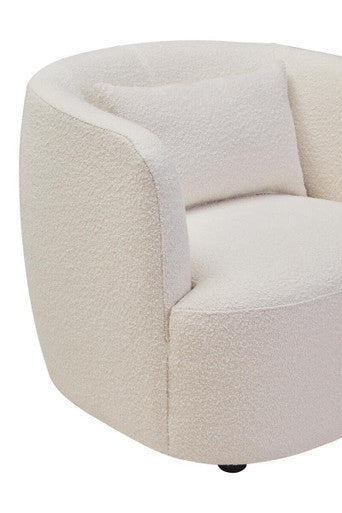 Textured Cream Curved Chair with Black Frame