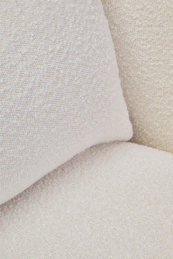 Textured Cream Curved Chair with Black Frame
