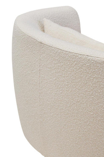 Textured Cream Curved Chair with Black Frame