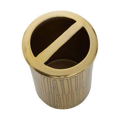 Gold Line Effect Toothbrush Holder