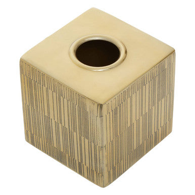 Gold Tissue Box with Line Effect Design