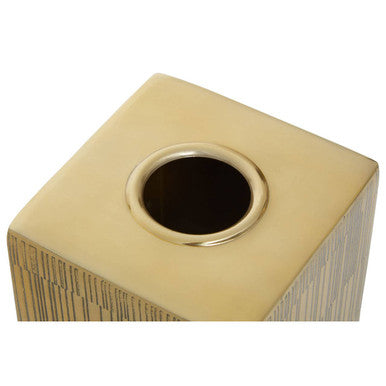 Gold Tissue Box with Line Effect Design