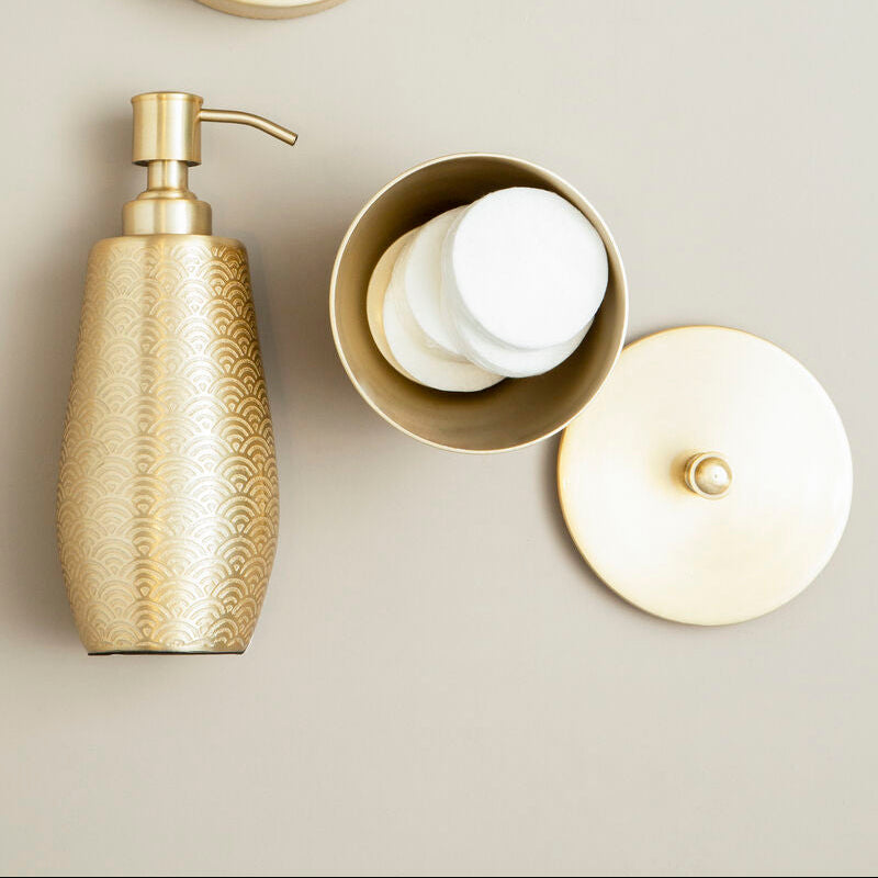 Gold Aluminium Bathroom Jar 300ml