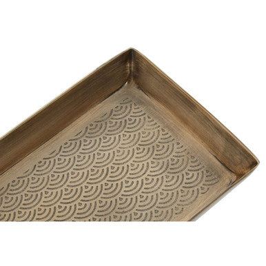 Gold Finish Etched Detail Aluminium Tray
