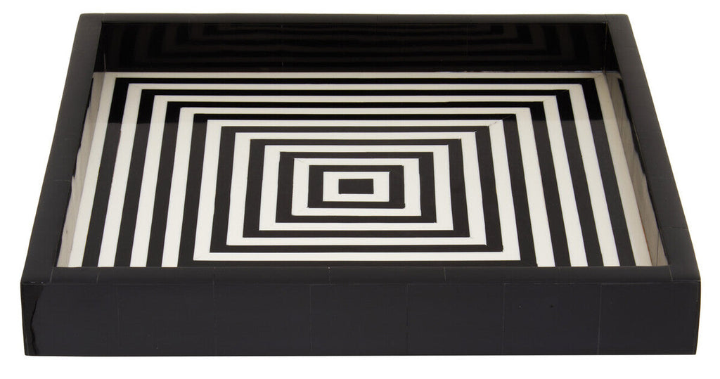 Black and White Square Tray