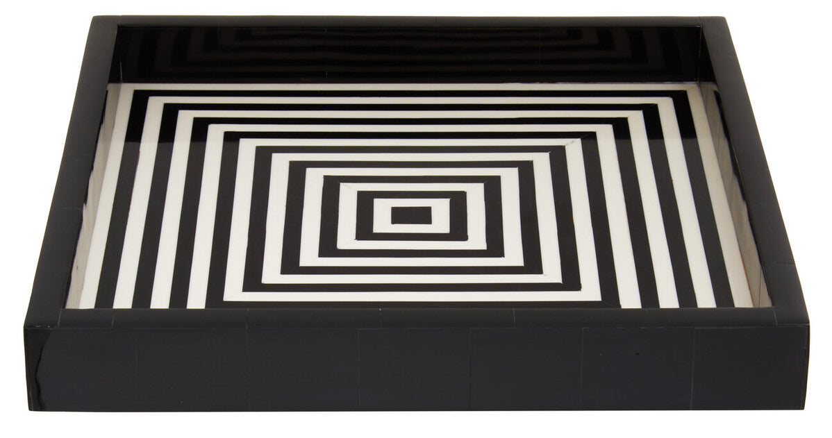 Black and White Square Tray