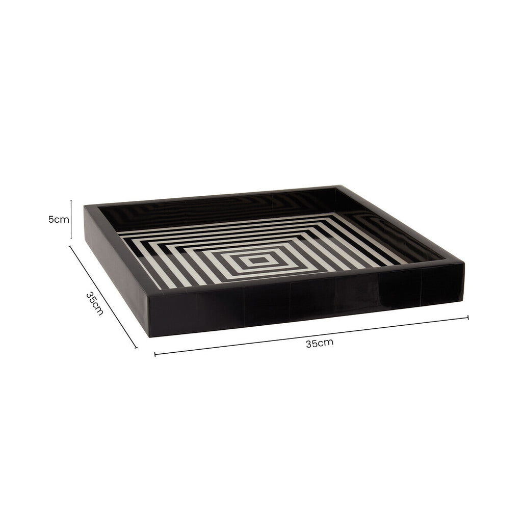 Black and White Square Tray