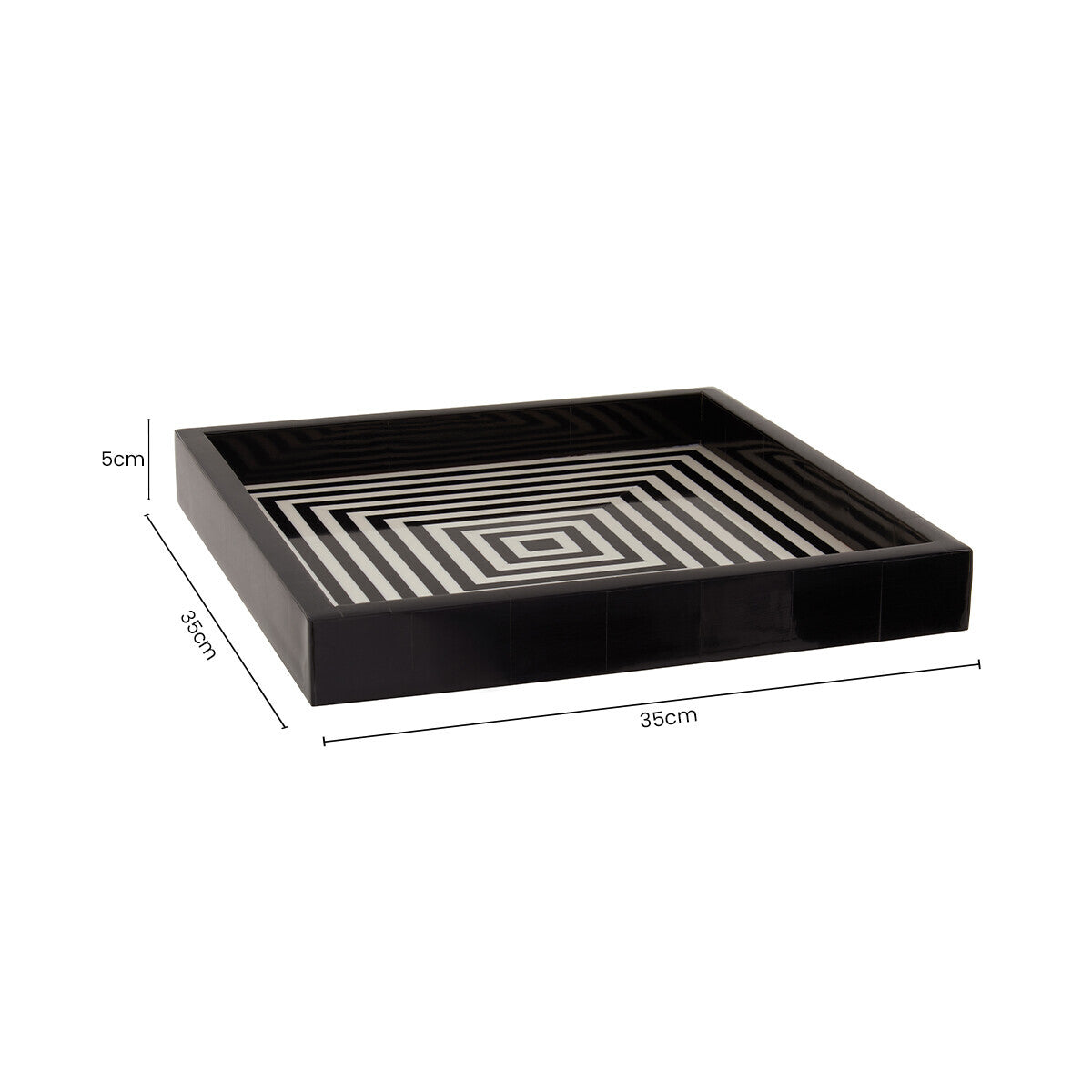 Black and White Square Tray