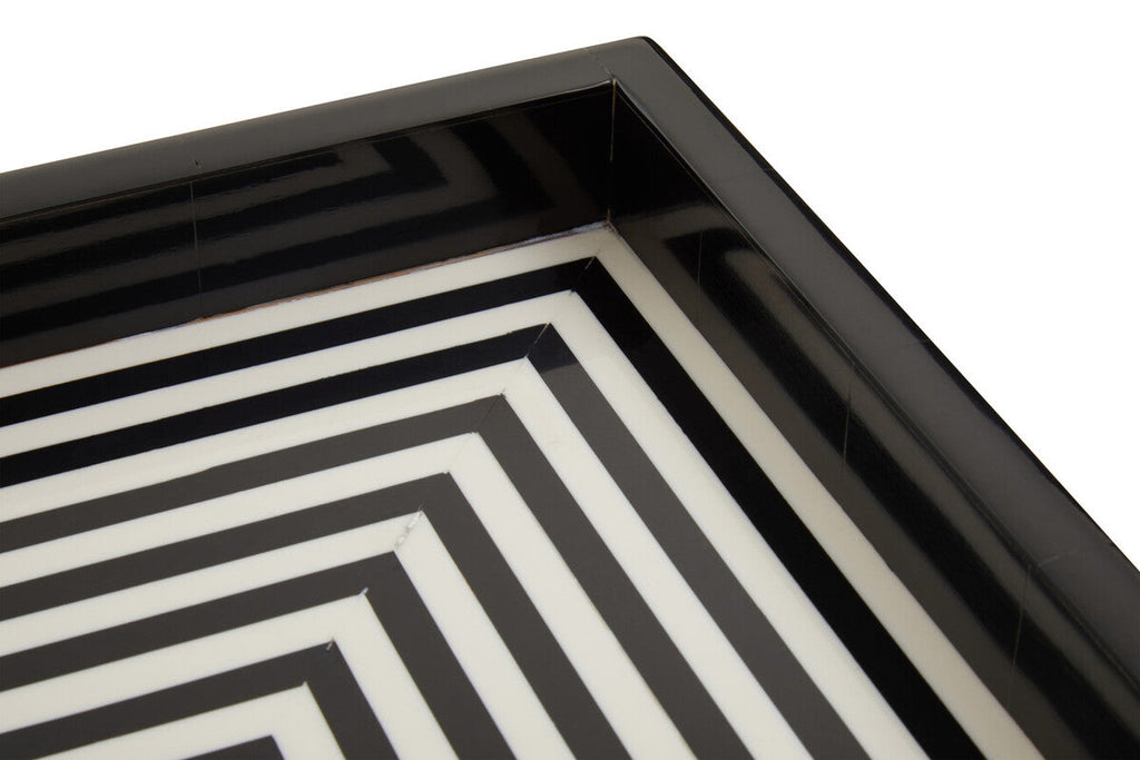 Black and White Square Tray
