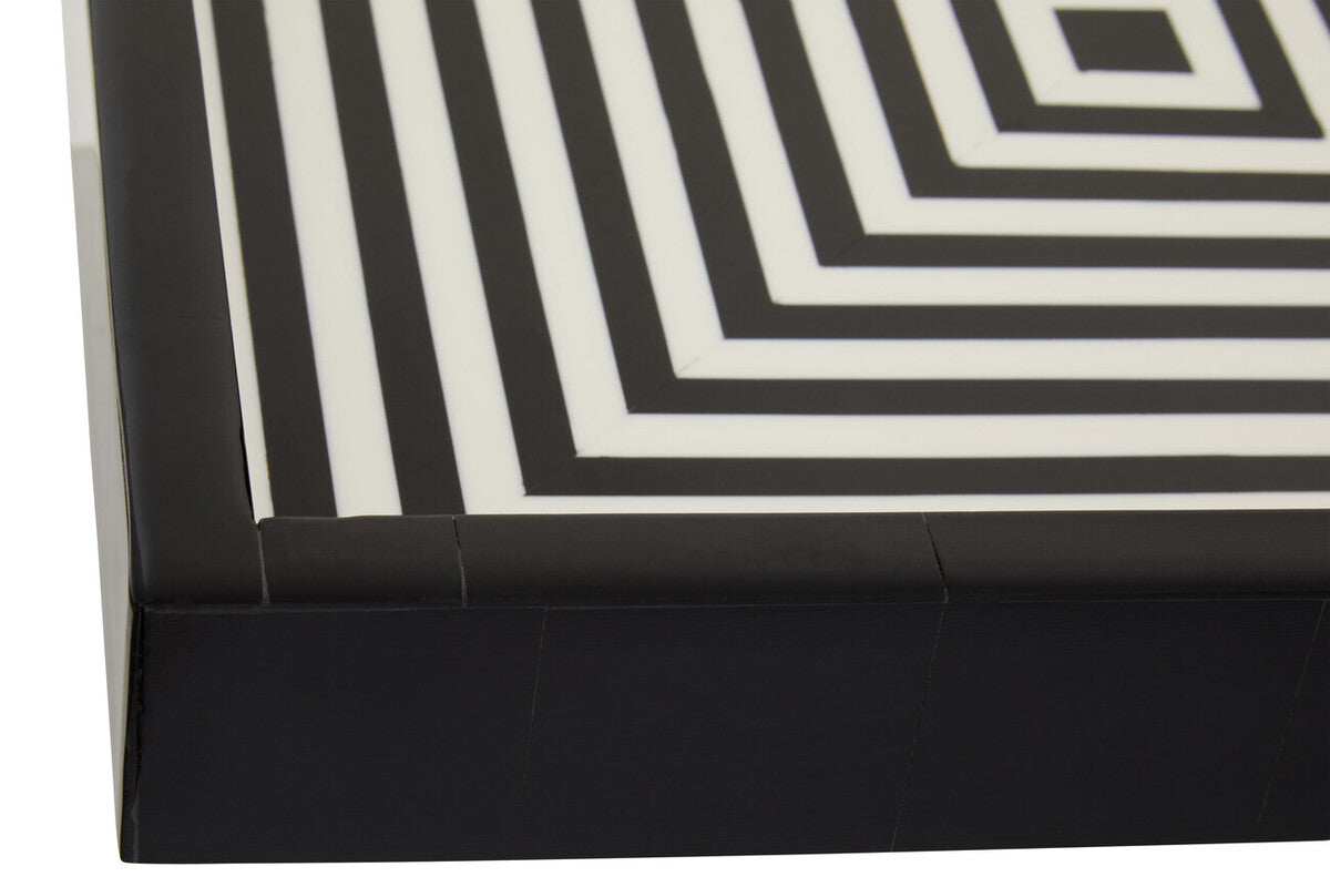 Black and White Square Tray