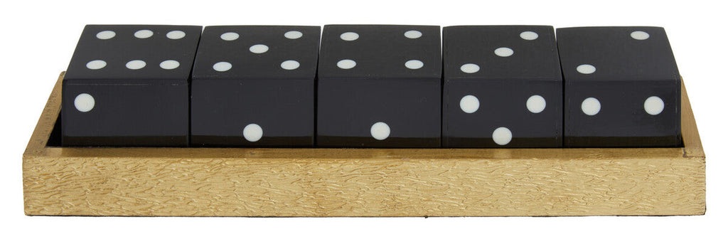 Gold and Black Dice Set with Display Box