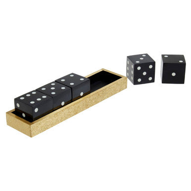 Gold and Black Dice Set with Display Box
