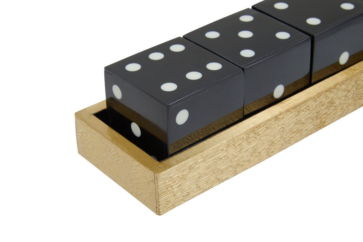 Gold and Black Dice Set with Display Box