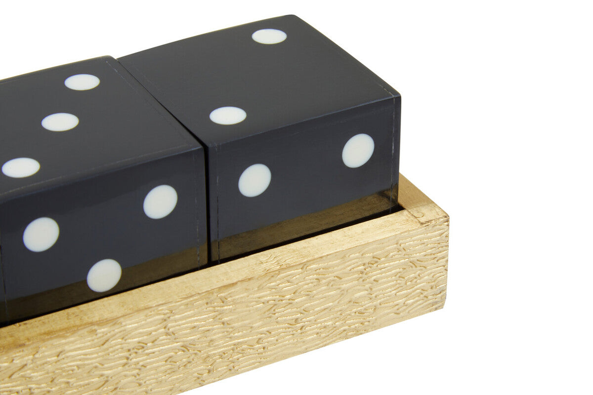 Gold and Black Dice Set with Display Box