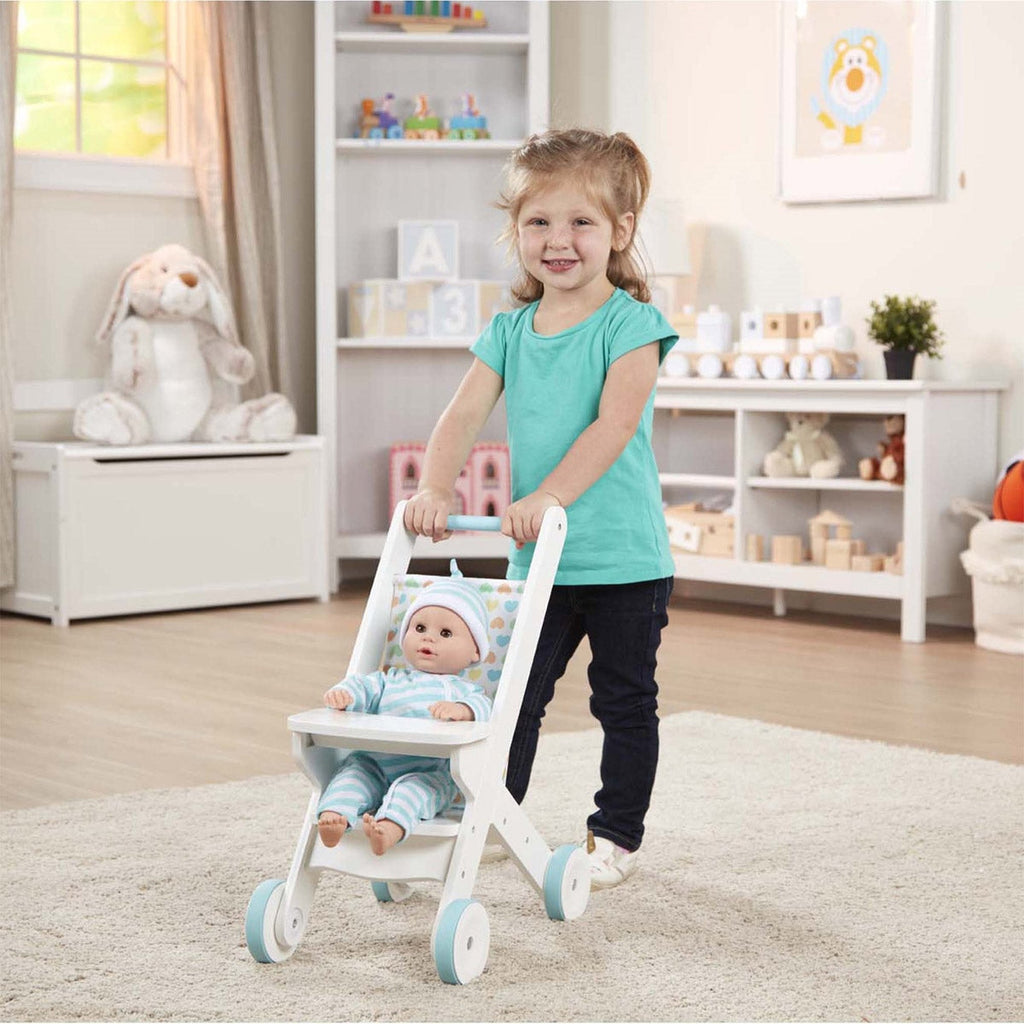Melissa & Doug Mine To Love - Wooden Play Dolls Stroller