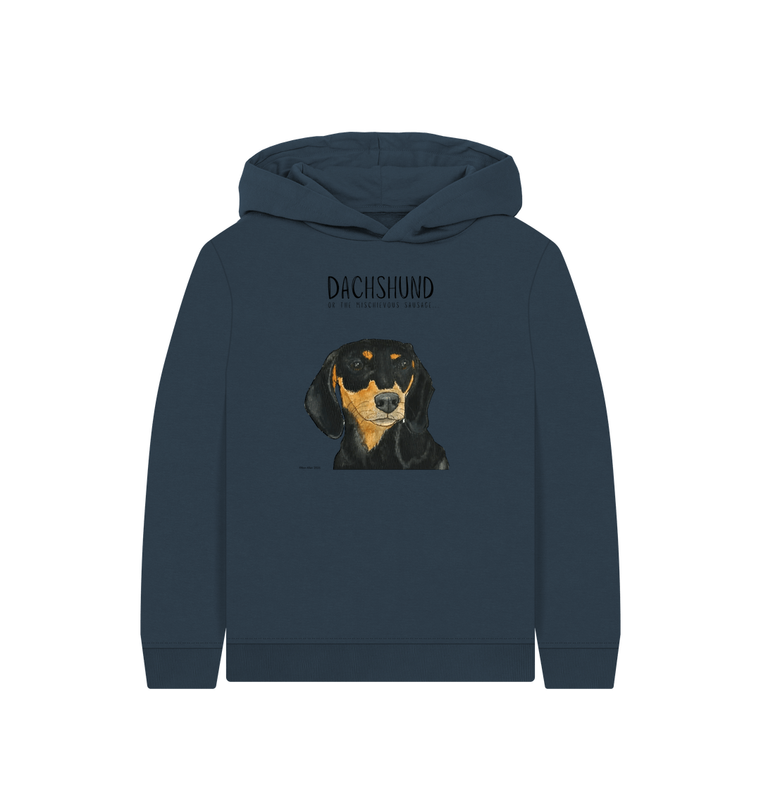 Mischievous Black and Tan Sausage Hoodie for Kids